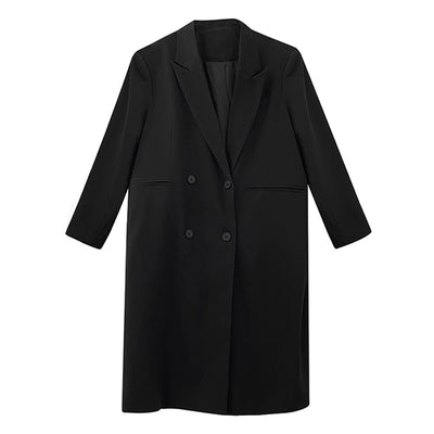 Blazer Largo Negro para Mujer - Elegancia Profesional - Image 3