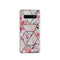 Funda de Celular con Patrón de Mármol Geométrico y Detalles Florales Electrochapada