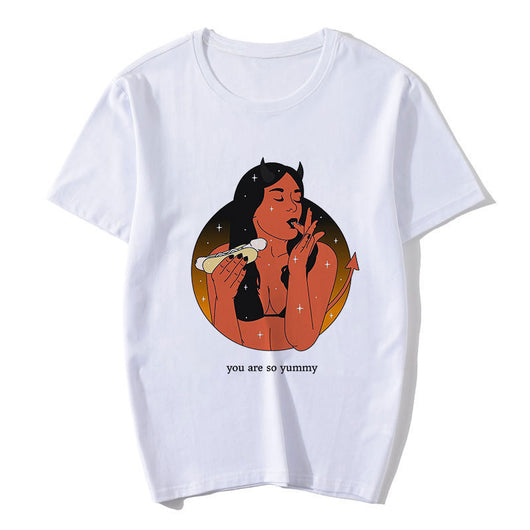 Playera Suelta con Estampado Diablo para Mujer - Image 16