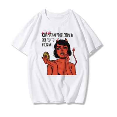 Playera Suelta con Estampado Diablo para Mujer - Image 14