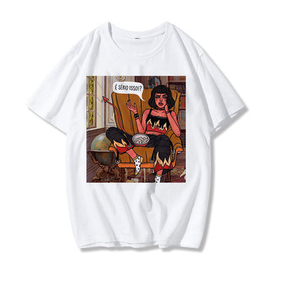Playera Suelta con Estampado Diablo para Mujer - Image 29