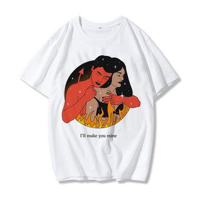 Playera Suelta con Estampado Diablo para Mujer - Image 3