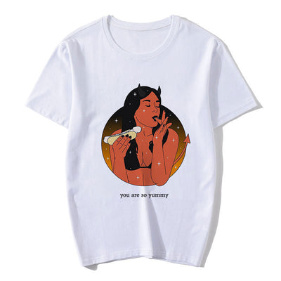 Playera Suelta con Estampado Diablo para Mujer - Image 4