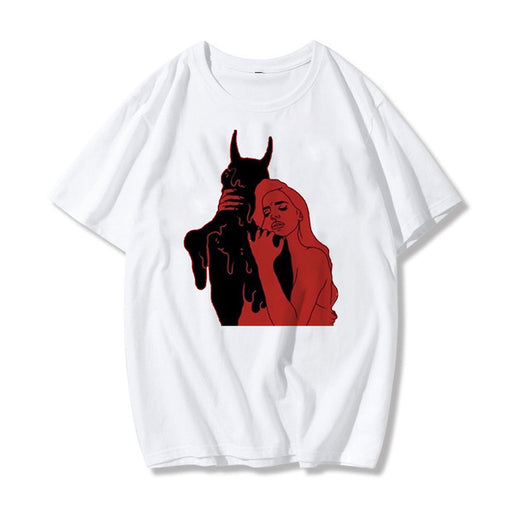 Playera Suelta con Estampado Diablo para Mujer - Image 2