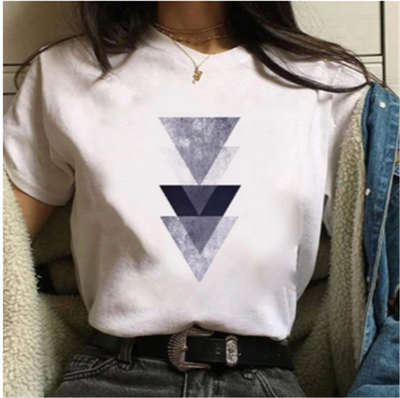 Camiseta Suelta Estampada para Mujer - Cuello Redondo Manga Corta - Image 10