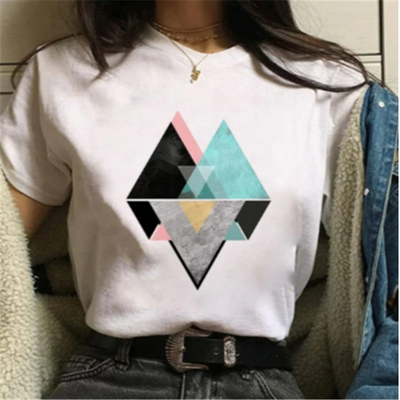Camiseta Suelta Estampada para Mujer - Cuello Redondo Manga Corta - Image 13