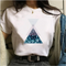 Camiseta Suelta Estampada para Mujer - Cuello Redondo Manga Corta