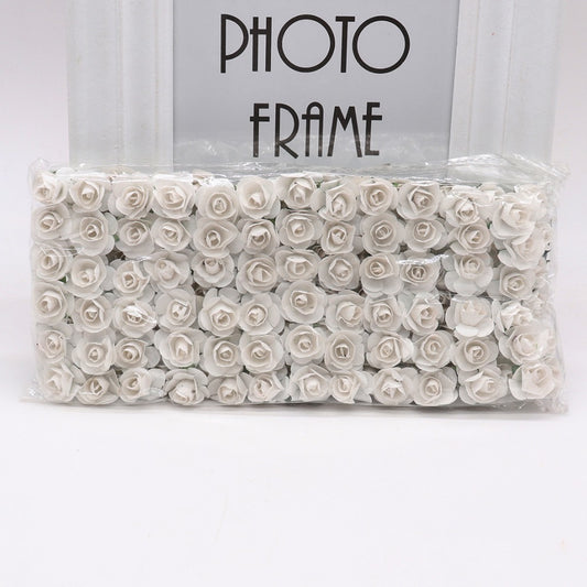 144 Rosas Artificiales Mini 1.5cm - Flores para Manualidades, Coronas y Decoración de Bodas