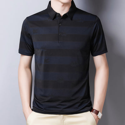 Playera Empresarial de Seda de Hielo para Hombre - Manga Corta Tendencia Verano - Image 9