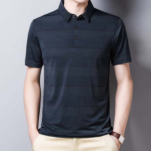 Playera Empresarial de Seda de Hielo para Hombre - Manga Corta Tendencia Verano - Image 10