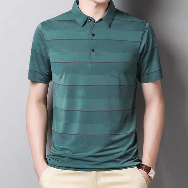 Playera Empresarial de Seda de Hielo para Hombre - Manga Corta Tendencia Verano - Image 5