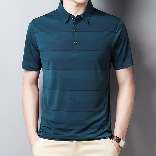 Playera Empresarial de Seda de Hielo para Hombre - Manga Corta Tendencia Verano - Image 2