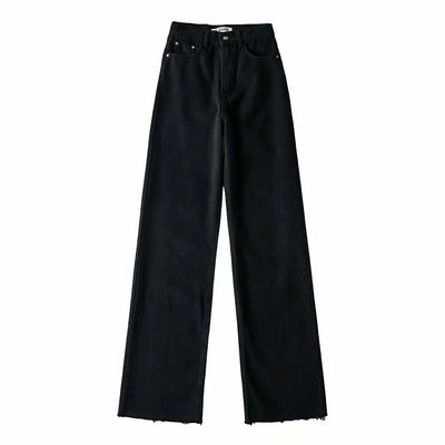 Pantalón Talle Alto Deshilachado con Efecto Vintage - Image 4