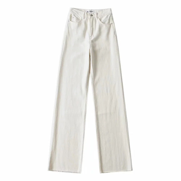 Pantalón Talle Alto Deshilachado con Efecto Vintage