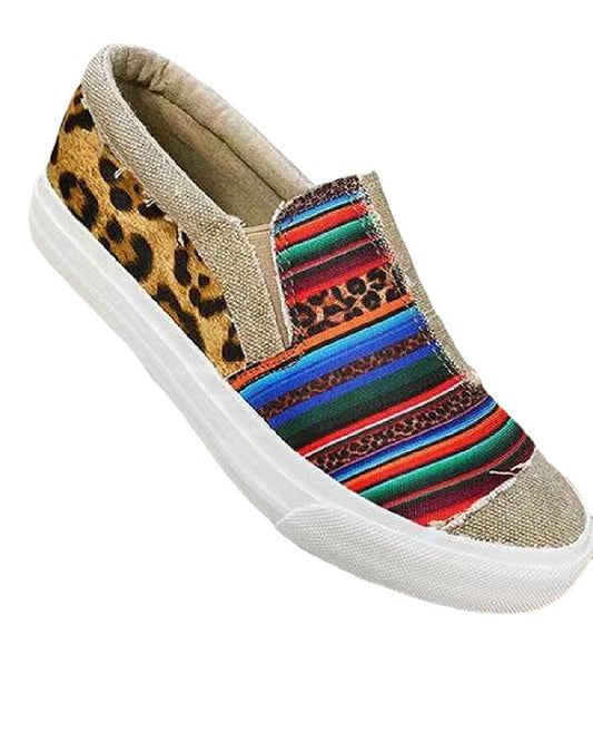 Zapatillas Canvas Bajas con Combinación de Colores para Mujer