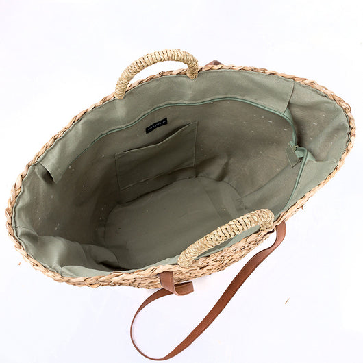 Bolsa Tejida de Paja Artesanal con Detalles de Papel - Bolsa de Playa y Viaje - Image 8