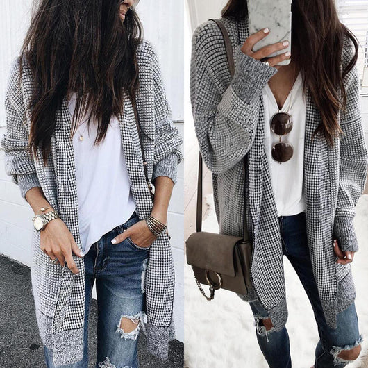 Cardigan de Lana Cuadros para Mujer - Elegancia Clásica - Image 11