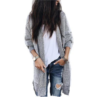 Cardigan de Lana Cuadros para Mujer - Elegancia Clásica - Image 5