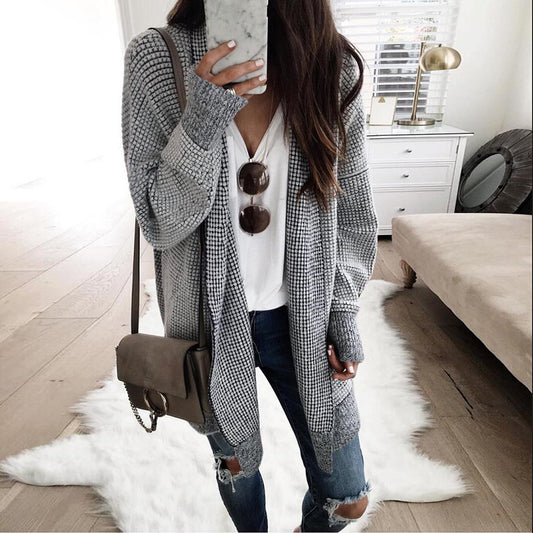 Cardigan de Lana Cuadros para Mujer - Elegancia Clásica