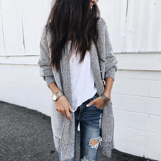 Cardigan de Lana Cuadros para Mujer - Elegancia Clásica - Image 2