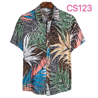 Camisa Floral Casual de Manga Corta para Jóvenes