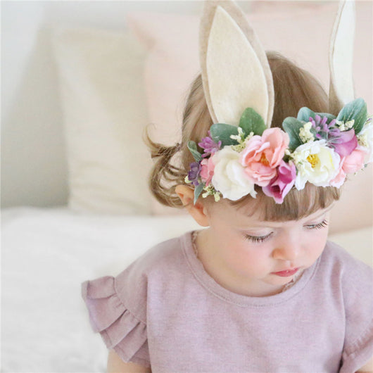 Diadema Infantil Orejas de Conejo con Flores Playa - Accesorio Temático Vacaciones - Image 10