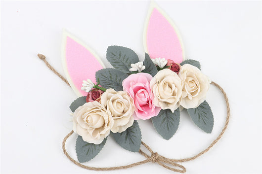 Diadema Infantil Orejas de Conejo con Flores Playa - Accesorio Temático Vacaciones - Image 12