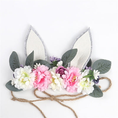 Diadema Infantil Orejas de Conejo con Flores Playa - Accesorio Temático Vacaciones - Image 2