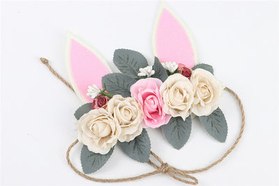 Diadema Infantil Orejas de Conejo con Flores Playa - Accesorio Temático Vacaciones - Image 3