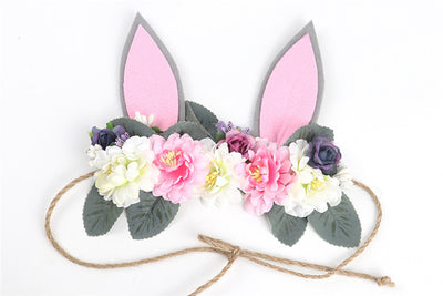 Diadema Infantil Orejas de Conejo con Flores Playa - Accesorio Temático Vacaciones - Image 4