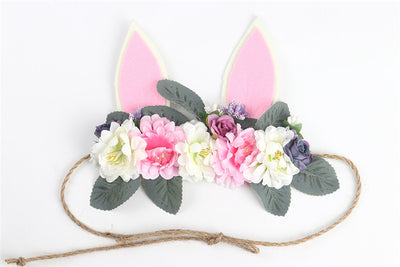 Diadema Infantil Orejas de Conejo con Flores Playa - Accesorio Temático Vacaciones - Image 7