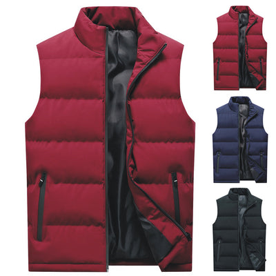 Chaleco Casual Hombre Cuello Alto Abrigo Térmico Color Sólido - Image 9