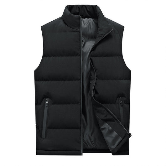 Chaleco Casual Hombre Cuello Alto Abrigo Térmico Color Sólido - Image 5