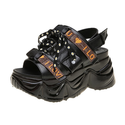 Sandalias Deportivas de Suela Gruesa con Estampado Margarita - Comodidad Viral del Verano - Image 5