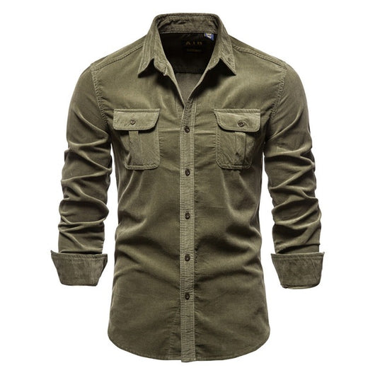 Camisa Azul de Manga Larga para Hombre - Estilo Universitario - Image 3