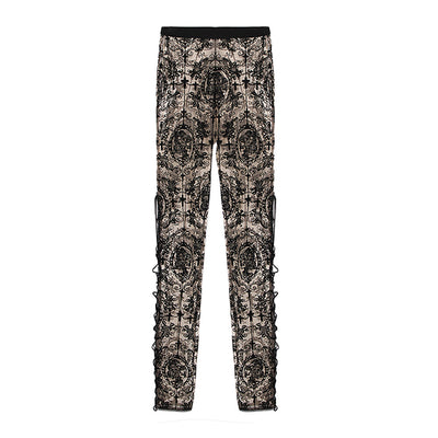 Leggings Góticos de Malla con Cordones Laterales Estilo Europeo - Image 6