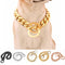 Collar Dos Tonos en Acero Titanio y Oro Pulido