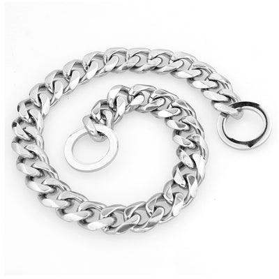 Collar Dos Tonos en Acero Titanio y Oro Pulido - Image 2