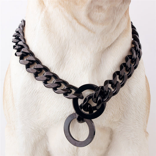 Collar Dos Tonos en Acero Titanio y Oro Pulido - Image 9