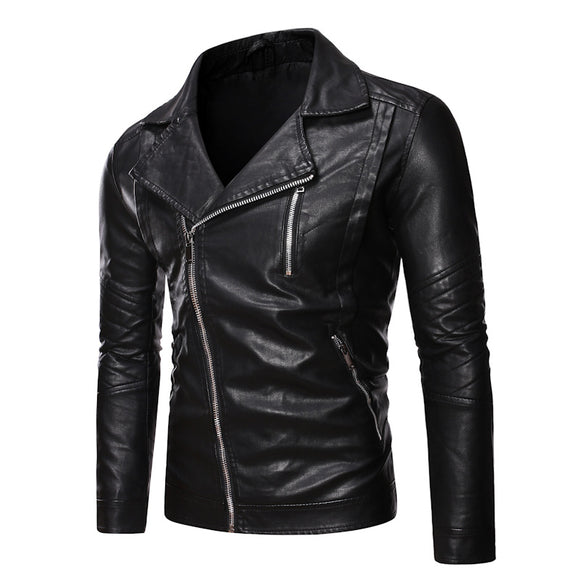 Chaqueta de Cuero para Motociclista Talla Grande