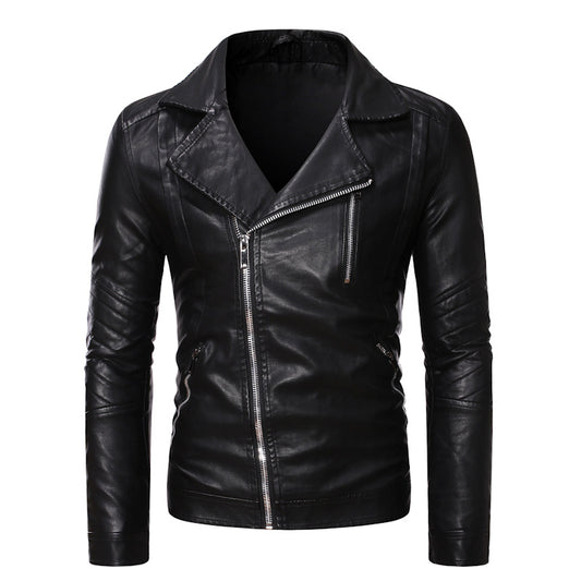 Chaqueta de Cuero para Motociclista Talla Grande