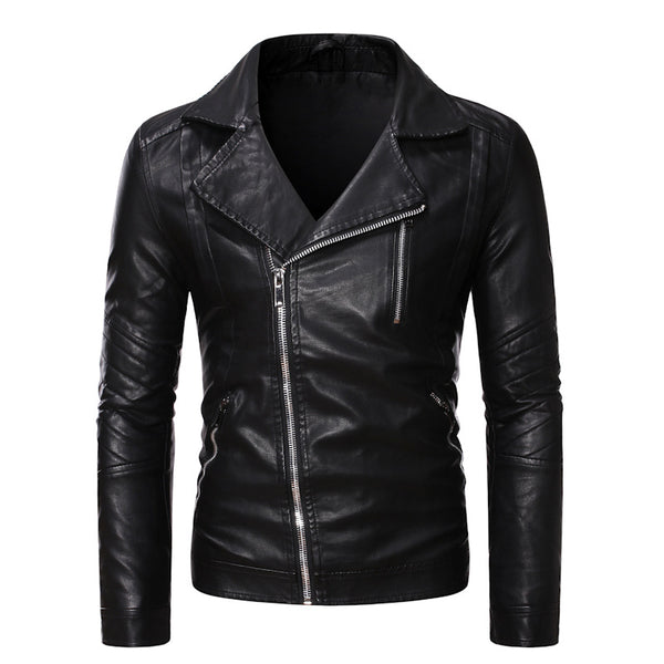 Chaqueta de Cuero para Motociclista Talla Grande