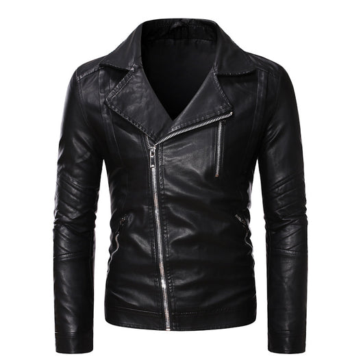 Chaqueta de Cuero para Motociclista Talla Grande
