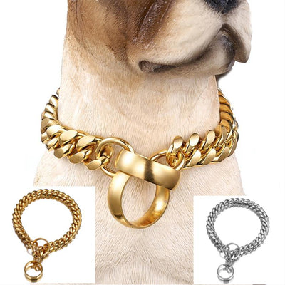 Cadena de Acero Inoxidable y Titanio 14mm para Perros - Sistema P