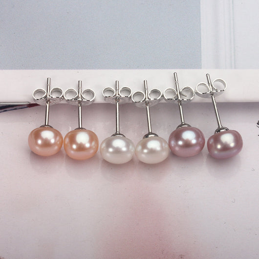 Aretes de Perlas de Agua Dulce 6-12mm en Plata 925 - Image 2