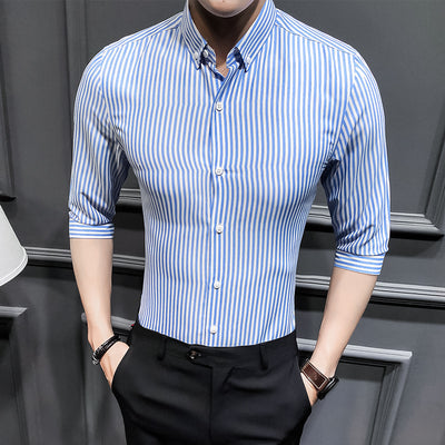 Camisa Casual Slim Fit Hombre con Rayas en Mangas - Estilo Verano - Image 8