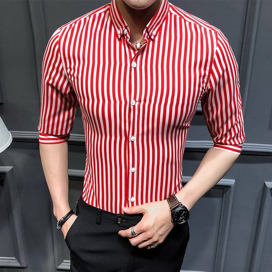 Camisa Casual Slim Fit Hombre con Rayas en Mangas - Estilo Verano - Image 11
