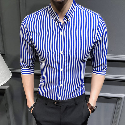 Camisa Casual Slim Fit Hombre con Rayas en Mangas - Estilo Verano - Image 2