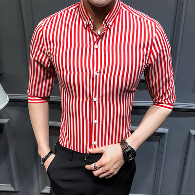 Camisa Casual Slim Fit Hombre con Rayas en Mangas - Estilo Verano - Image 6