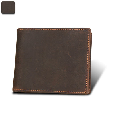 Cartera Corta de Cuero Crazy Horse para Hombre con Protección RFID - Image 4